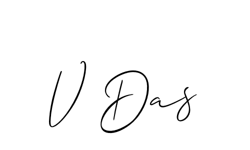 How to make V Das name signature. Use Allison_Script style for creating short signs online. This is the latest handwritten sign. V Das signature style 2 images and pictures png