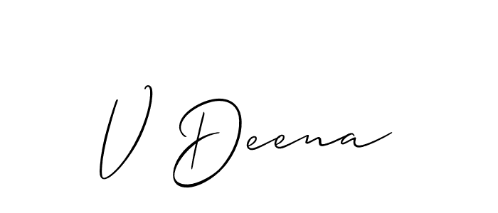 V Deena stylish signature style. Best Handwritten Sign (Allison_Script) for my name. Handwritten Signature Collection Ideas for my name V Deena. V Deena signature style 2 images and pictures png