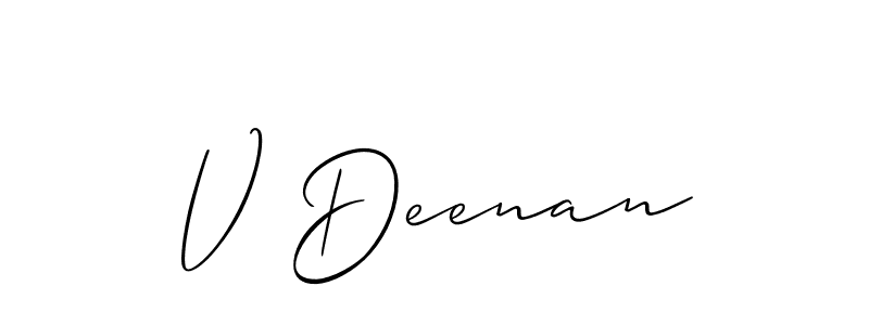 This is the best signature style for the V Deenan name. Also you like these signature font (Allison_Script). Mix name signature. V Deenan signature style 2 images and pictures png