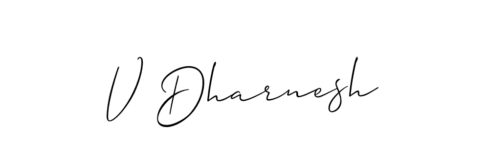 Create a beautiful signature design for name V Dharnesh. With this signature (Allison_Script) fonts, you can make a handwritten signature for free. V Dharnesh signature style 2 images and pictures png