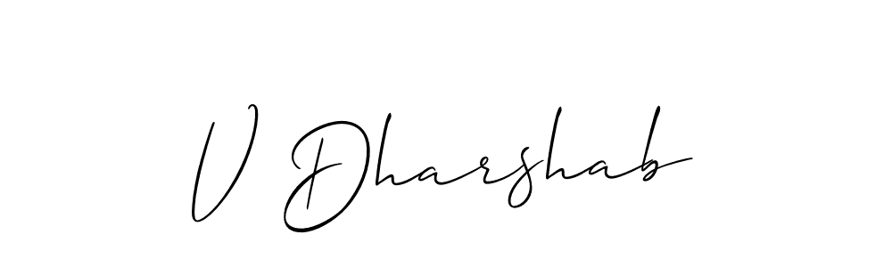 Create a beautiful signature design for name V Dharshab. With this signature (Allison_Script) fonts, you can make a handwritten signature for free. V Dharshab signature style 2 images and pictures png