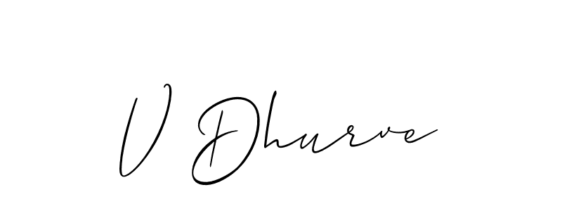 V Dhurve stylish signature style. Best Handwritten Sign (Allison_Script) for my name. Handwritten Signature Collection Ideas for my name V Dhurve. V Dhurve signature style 2 images and pictures png