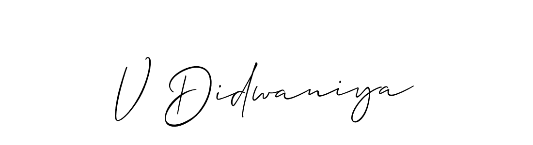 Once you've used our free online signature maker to create your best signature Allison_Script style, it's time to enjoy all of the benefits that V Didwaniya name signing documents. V Didwaniya signature style 2 images and pictures png