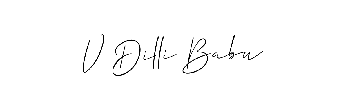 Also we have V Dilli Babu name is the best signature style. Create professional handwritten signature collection using Allison_Script autograph style. V Dilli Babu signature style 2 images and pictures png