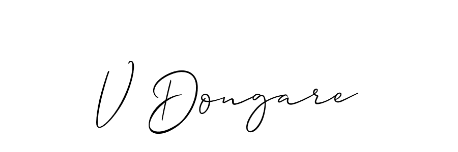 You should practise on your own different ways (Allison_Script) to write your name (V Dongare) in signature. don't let someone else do it for you. V Dongare signature style 2 images and pictures png