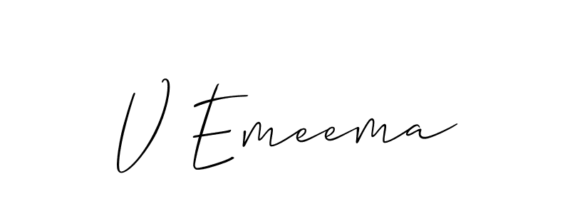 Once you've used our free online signature maker to create your best signature Allison_Script style, it's time to enjoy all of the benefits that V Emeema name signing documents. V Emeema signature style 2 images and pictures png