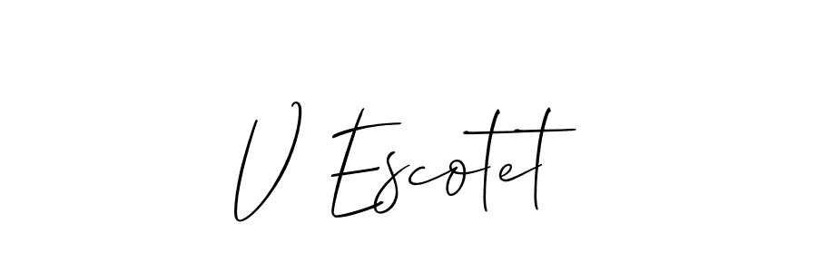 V Escotet stylish signature style. Best Handwritten Sign (Allison_Script) for my name. Handwritten Signature Collection Ideas for my name V Escotet. V Escotet signature style 2 images and pictures png