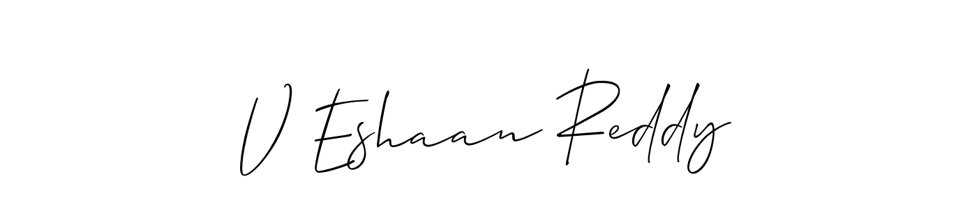 You can use this online signature creator to create a handwritten signature for the name V Eshaan Reddy. This is the best online autograph maker. V Eshaan Reddy signature style 2 images and pictures png