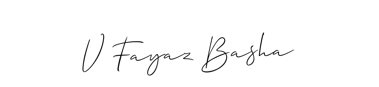 Best and Professional Signature Style for V Fayaz Basha. Allison_Script Best Signature Style Collection. V Fayaz Basha signature style 2 images and pictures png