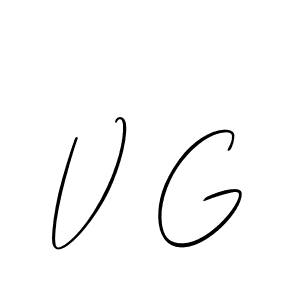 Make a beautiful signature design for name V G. With this signature (Allison_Script) style, you can create a handwritten signature for free. V G signature style 2 images and pictures png