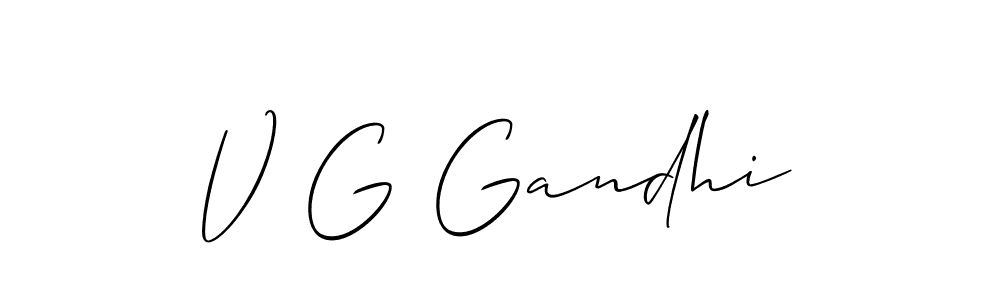 Also we have V G Gandhi name is the best signature style. Create professional handwritten signature collection using Allison_Script autograph style. V G Gandhi signature style 2 images and pictures png