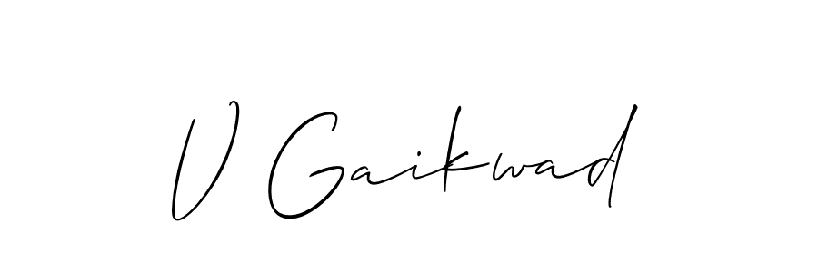 Create a beautiful signature design for name V Gaikwad. With this signature (Allison_Script) fonts, you can make a handwritten signature for free. V Gaikwad signature style 2 images and pictures png