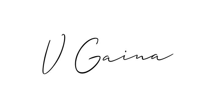 if you are searching for the best signature style for your name V Gaina. so please give up your signature search. here we have designed multiple signature styles  using Allison_Script. V Gaina signature style 2 images and pictures png