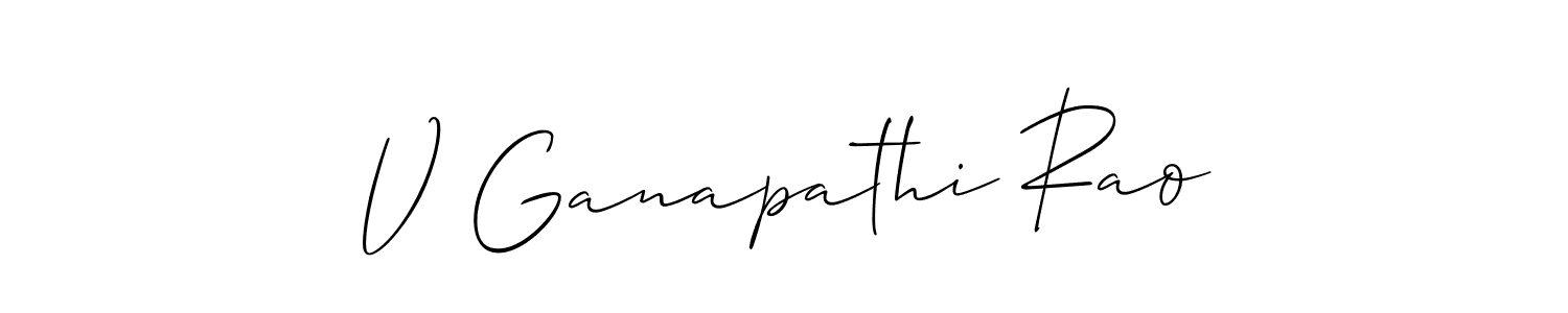 Similarly Allison_Script is the best handwritten signature design. Signature creator online .You can use it as an online autograph creator for name V Ganapathi Rao. V Ganapathi Rao signature style 2 images and pictures png
