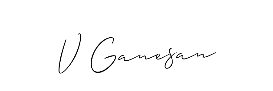 How to make V Ganesan name signature. Use Allison_Script style for creating short signs online. This is the latest handwritten sign. V Ganesan signature style 2 images and pictures png