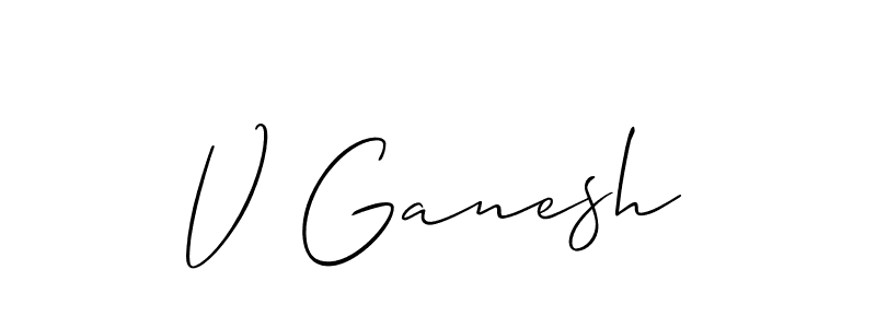 You can use this online signature creator to create a handwritten signature for the name V Ganesh. This is the best online autograph maker. V Ganesh signature style 2 images and pictures png