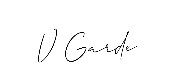 Allison_Script is a professional signature style that is perfect for those who want to add a touch of class to their signature. It is also a great choice for those who want to make their signature more unique. Get V Garde name to fancy signature for free. V Garde signature style 2 images and pictures png