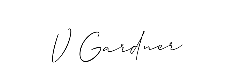 How to make V Gardner signature? Allison_Script is a professional autograph style. Create handwritten signature for V Gardner name. V Gardner signature style 2 images and pictures png