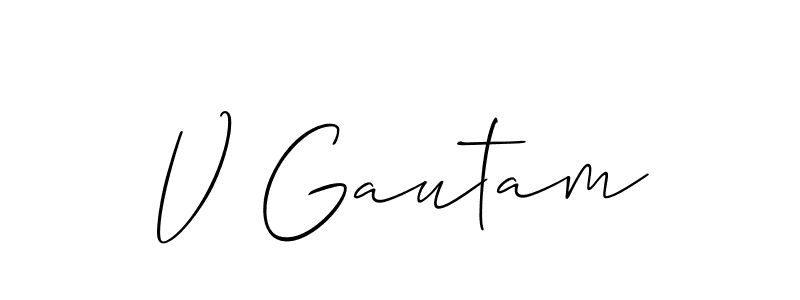 Best and Professional Signature Style for V Gautam. Allison_Script Best Signature Style Collection. V Gautam signature style 2 images and pictures png