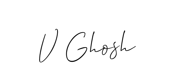 You can use this online signature creator to create a handwritten signature for the name V Ghosh. This is the best online autograph maker. V Ghosh signature style 2 images and pictures png