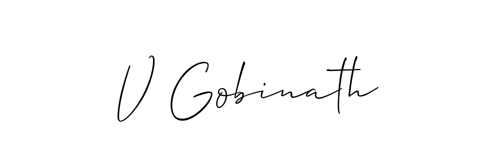 Make a beautiful signature design for name V Gobinath. With this signature (Allison_Script) style, you can create a handwritten signature for free. V Gobinath signature style 2 images and pictures png