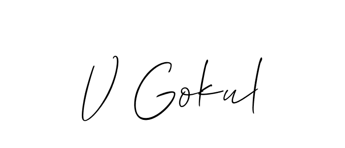 Make a beautiful signature design for name V Gokul. Use this online signature maker to create a handwritten signature for free. V Gokul signature style 2 images and pictures png