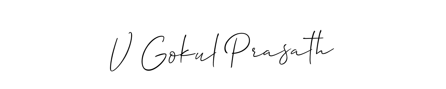 You can use this online signature creator to create a handwritten signature for the name V Gokul Prasath. This is the best online autograph maker. V Gokul Prasath signature style 2 images and pictures png
