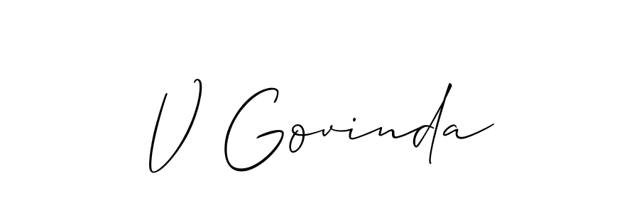 Also we have V Govinda name is the best signature style. Create professional handwritten signature collection using Allison_Script autograph style. V Govinda signature style 2 images and pictures png