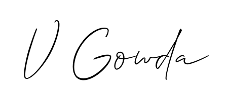 Try this chic V Gowda handwritten sign style. Using Allison_Script font elements, it gives your name a sleek, memorable identity. V Gowda signature style 2 images and pictures png