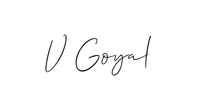 V Goyal stylish signature style. Best Handwritten Sign (Allison_Script) for my name. Handwritten Signature Collection Ideas for my name V Goyal. V Goyal signature style 2 images and pictures png