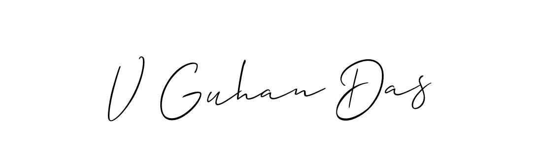 How to Draw V Guhan Das signature style? Allison_Script is a latest design signature styles for name V Guhan Das. V Guhan Das signature style 2 images and pictures png