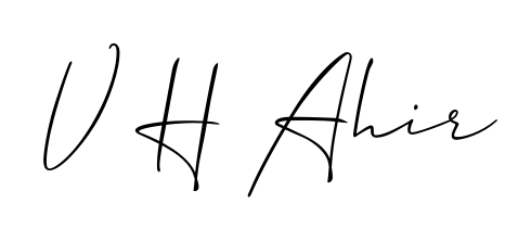 If you are searching for the best signature style for your name V H Ahir, here we have designed multiple signature styles using Allison_Script. V H Ahir signature style 2 images and pictures png