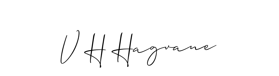 Create a beautiful signature design for name V H Hagvane. With this signature (Allison_Script) fonts, you can make a handwritten signature for free. V H Hagvane signature style 2 images and pictures png
