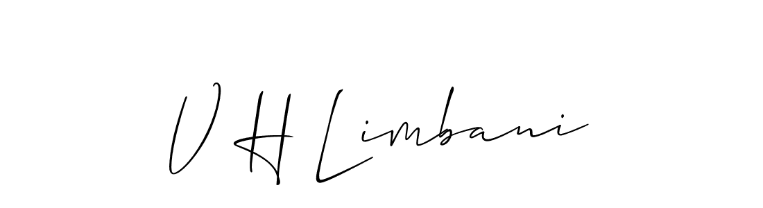 Make a beautiful signature design for name V H Limbani. With this signature (Allison_Script) style, you can create a handwritten signature for free. V H Limbani signature style 2 images and pictures png