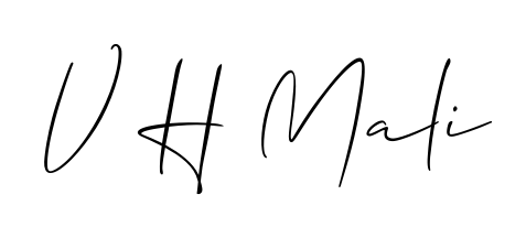 Transform the name V H Mali into a signature masterpiece using Allison_Script font. Ideal for photographers, artists, and creators looking for watermarks. V H Mali signature style 2 images and pictures png