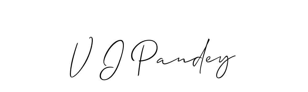 Best and Professional Signature Style for V I Pandey. Allison_Script Best Signature Style Collection. V I Pandey signature style 2 images and pictures png