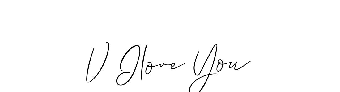 Best and Professional Signature Style for V Ilove You. Allison_Script Best Signature Style Collection. V Ilove You signature style 2 images and pictures png