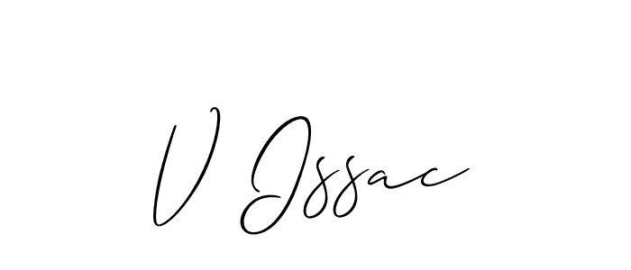 Use a signature maker to create a handwritten signature online. With this signature software, you can design (Allison_Script) your own signature for name V Issac. V Issac signature style 2 images and pictures png