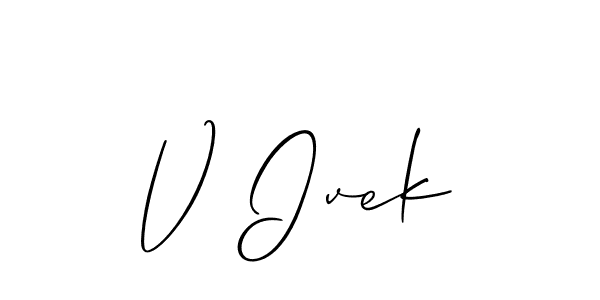 How to Draw V Ivek signature style? Allison_Script is a latest design signature styles for name V Ivek. V Ivek signature style 2 images and pictures png