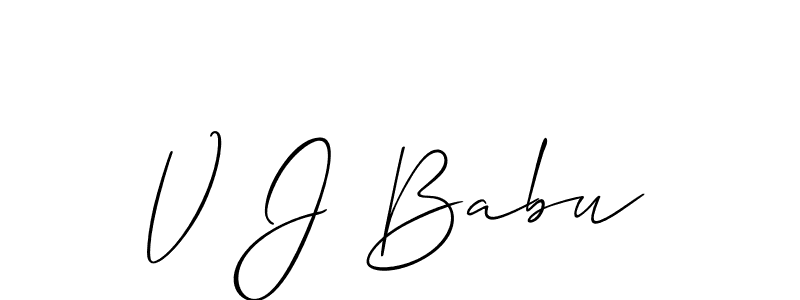 How to make V J Babu signature? Allison_Script is a professional autograph style. Create handwritten signature for V J Babu name. V J Babu signature style 2 images and pictures png