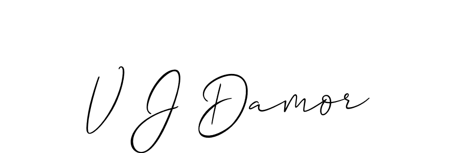 Make a short V J Damor signature style. Manage your documents anywhere anytime using Allison_Script. Create and add eSignatures, submit forms, share and send files easily. V J Damor signature style 2 images and pictures png