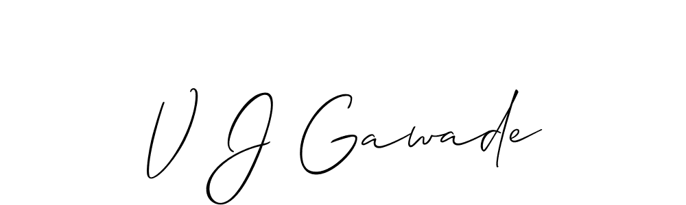 if you are searching for the best signature style for your name V J Gawade. so please give up your signature search. here we have designed multiple signature styles  using Allison_Script. V J Gawade signature style 2 images and pictures png