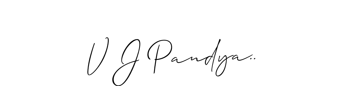 Use a signature maker to create a handwritten signature online. With this signature software, you can design (Allison_Script) your own signature for name V J Pandya... V J Pandya.. signature style 2 images and pictures png