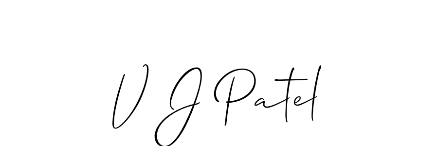 V J Patel stylish signature style. Best Handwritten Sign (Allison_Script) for my name. Handwritten Signature Collection Ideas for my name V J Patel. V J Patel signature style 2 images and pictures png