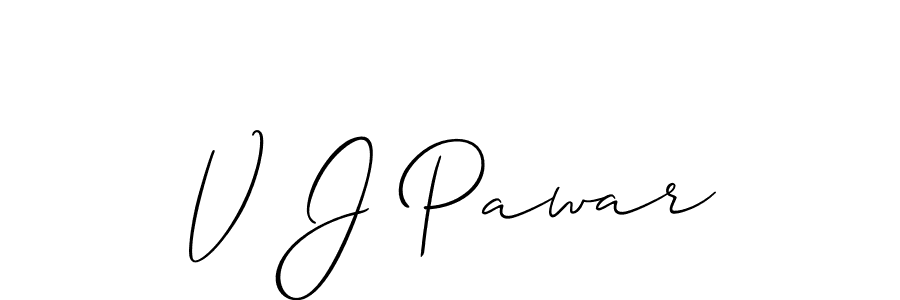 if you are searching for the best signature style for your name V J Pawar. so please give up your signature search. here we have designed multiple signature styles  using Allison_Script. V J Pawar signature style 2 images and pictures png