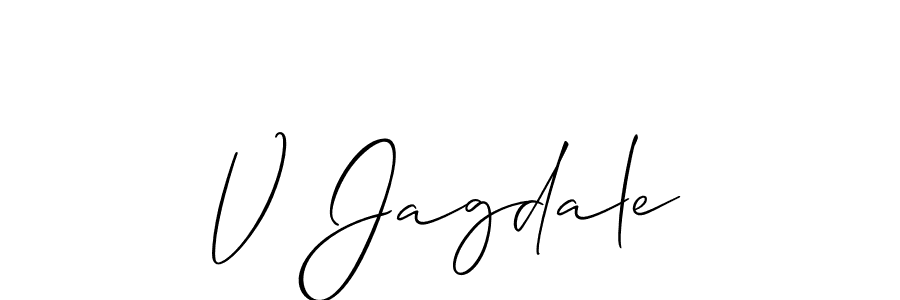 Make a beautiful signature design for name V Jagdale. With this signature (Allison_Script) style, you can create a handwritten signature for free. V Jagdale signature style 2 images and pictures png