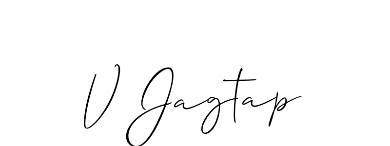 Create a beautiful signature design for name V Jagtap. With this signature (Allison_Script) fonts, you can make a handwritten signature for free. V Jagtap signature style 2 images and pictures png