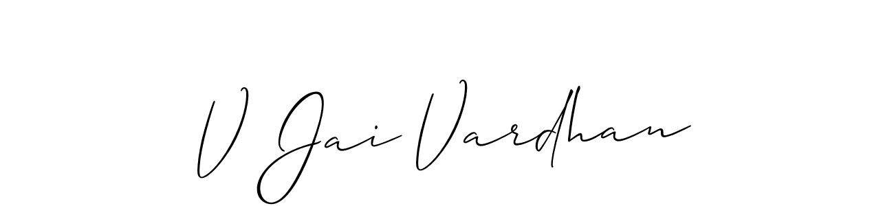 Also You can easily find your signature by using the search form. We will create V Jai Vardhan name handwritten signature images for you free of cost using Allison_Script sign style. V Jai Vardhan signature style 2 images and pictures png