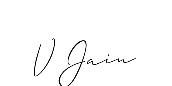 It looks lik you need a new signature style for name V Jain. Design unique handwritten (Allison_Script) signature with our free signature maker in just a few clicks. V Jain signature style 2 images and pictures png