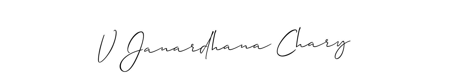 Create a beautiful signature design for name V Janardhana Chary. With this signature (Allison_Script) fonts, you can make a handwritten signature for free. V Janardhana Chary signature style 2 images and pictures png